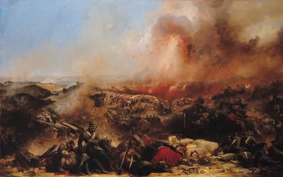 The Battle of Sebastopol, left section of triptych